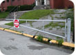 Pipe gate with welded hinges