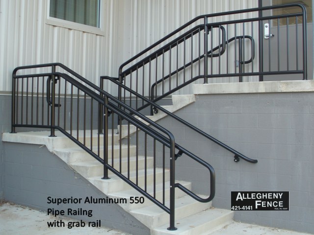 Superior Aluminum 550 Pipe Railing with Grab Rail