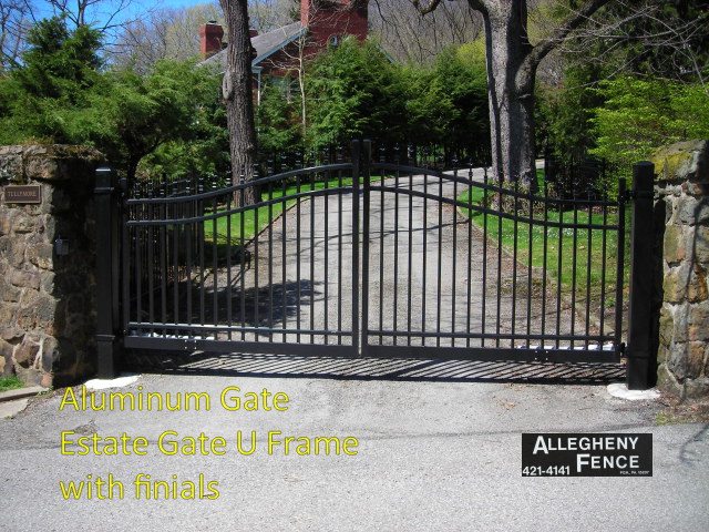 Aluminum Gate Estate Gate U Frame with Finials