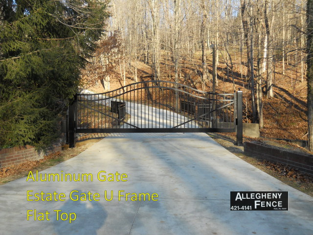 Aluminum Gate Estate Gate U Frame Flat Top