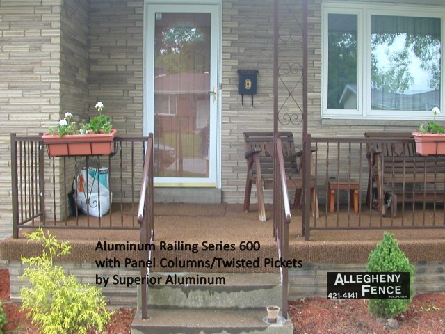 Aluminum Railing Series 600 with Panel Columns/Twisted Pickets by Superior Aluminum