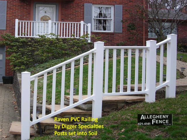 Raven PVC Railing by Digger Specialties Posts Set Into Soil