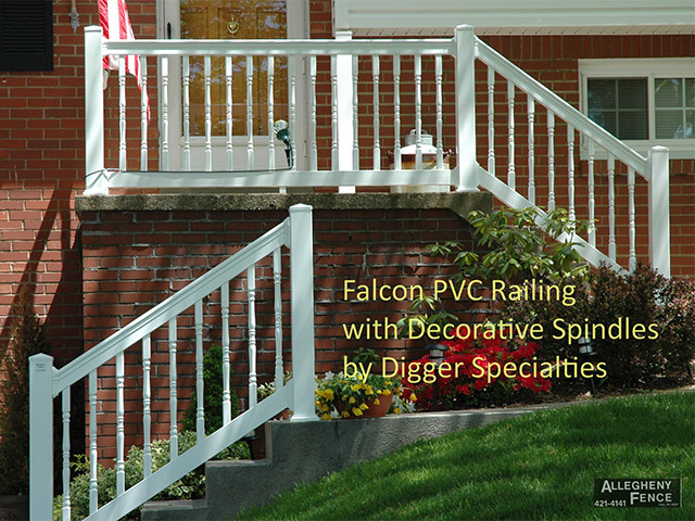 Falcon PVC Railing with Decorative Spindles by Digger Specialties