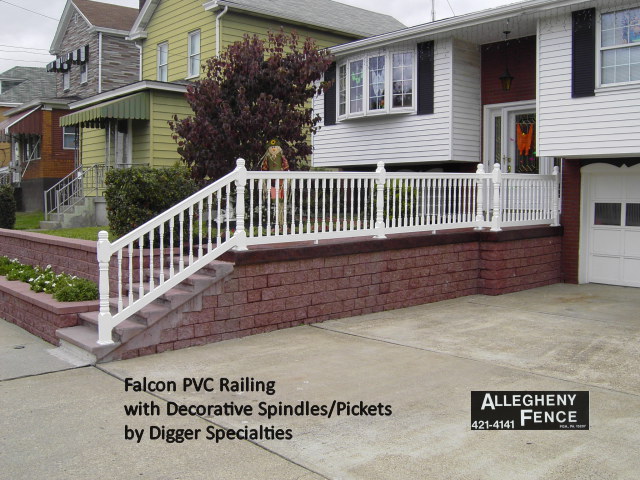 Falcon PVC Railing with Decorative Spindles/Pickets by Digger Specialties