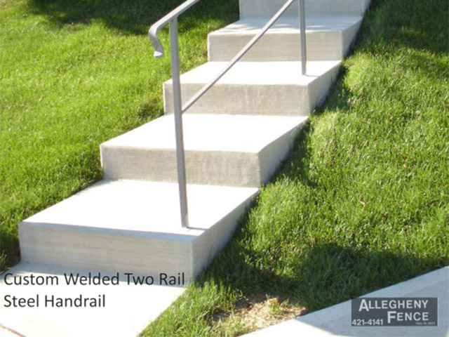Custom Welded Two Rail Steel Handrail